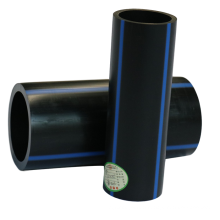 Underground nontoxic hdpe black water supply pipe with blue stripe